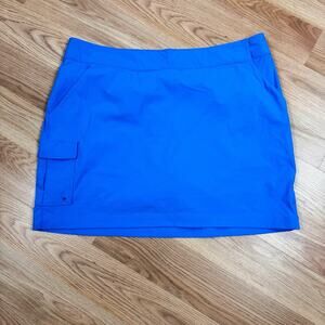 Women's Columbia Blue Athletic Skirt Built In Shorts Pockets Size 14 Tennis Golf